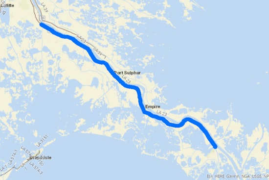 Travel Advisory, Lane Closures on LA 23 in Plaquemines Parish for Soil Borings from Jan 26-30