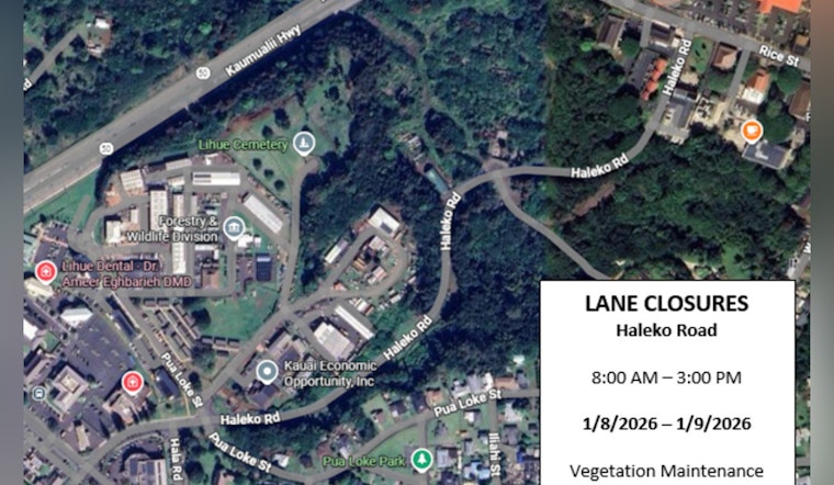 Upcoming Lane Closures on Haleko Road in Kaua'i, Plan Your Commute Accordingly