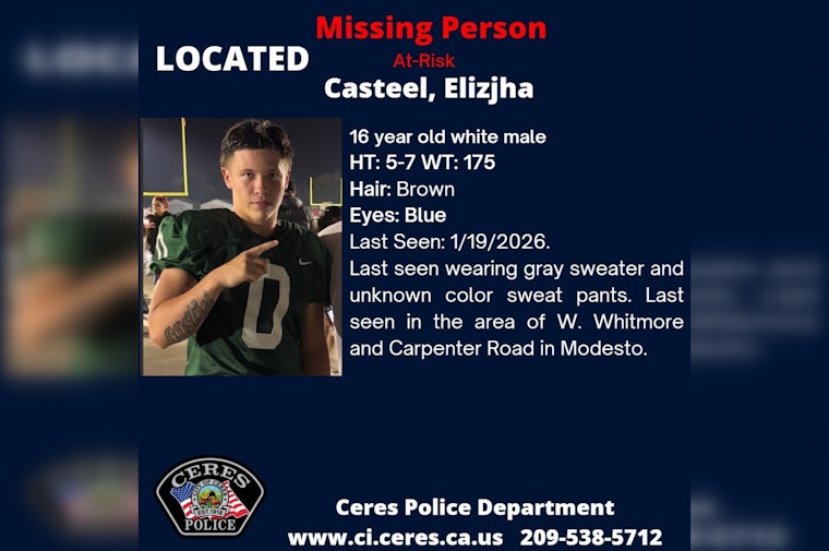 UPDATE: Ceres Community Rallies to Aid in Safe Recovery of Missing At-Risk Teen Last Seen in Modesto