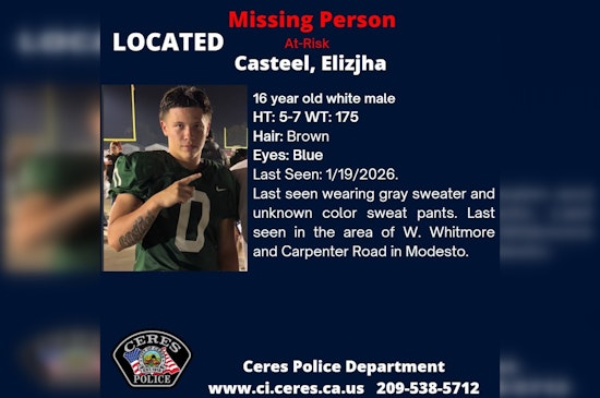 UPDATE: Ceres Community Rallies to Aid in Safe Recovery of Missing At-Risk Teen Last Seen in Modesto