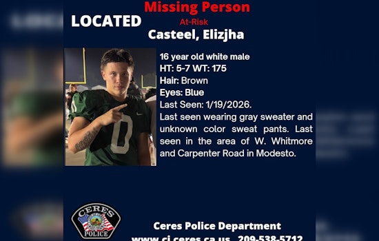 UPDATE: Ceres Community Rallies to Aid in Safe Recovery of Missing At-Risk Teen Last Seen in Modesto