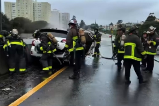Vehicle Fire at Busy San Francisco Intersection Prompts Swift Fire Department Response and Traffic Delays