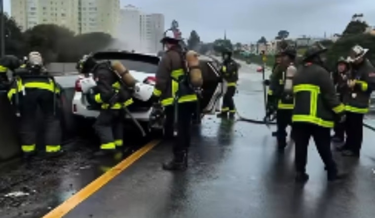 Vehicle Fire at Busy San Francisco Intersection Prompts Swift Fire Department Response and Traffic Delays