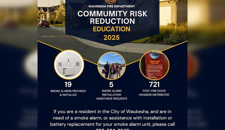 Waukesha Fire Department Offers Free Smoke Alarms and Safety Support During Community Risk Reduction Week