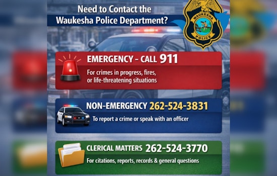 Waukesha Police Department Clarifies Contact Numbers for Emergencies and Non-Urgent Matters on Social Media