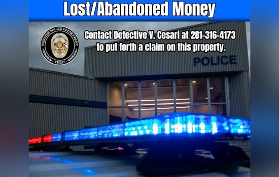 Webster Police Department Becomes Unintended Lost and Found, Seeking Owner of Abandoned Cash