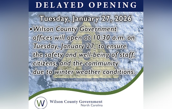 Wilson County Government Offices Delay Opening Due to Icy Conditions Essential Services Remain Unaffected