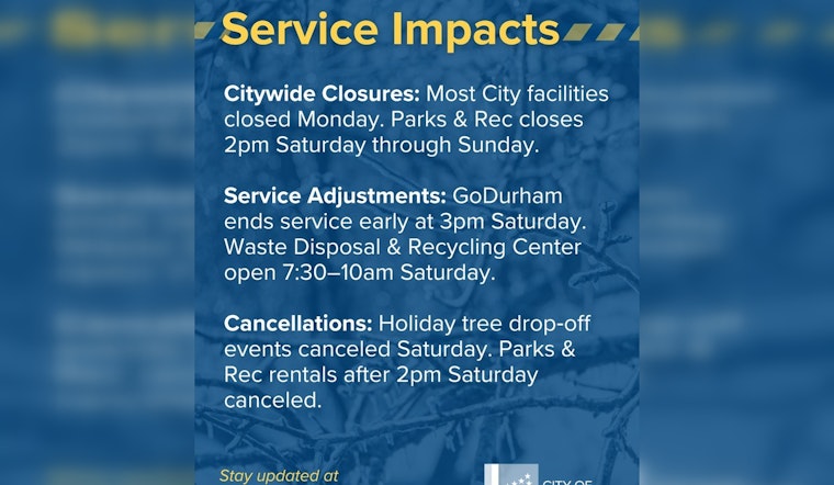 Winter Storm Prompts Service Changes and Closures in Durham NC as City Prepares Shelters