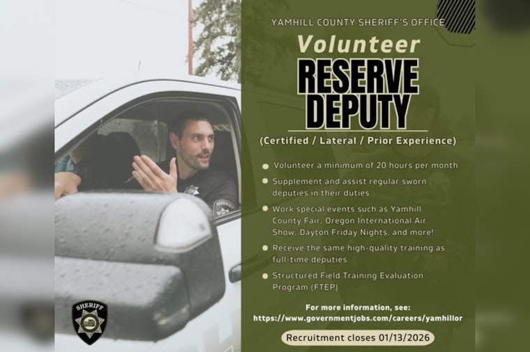 Yamhill County Sheriff's Office Seeks Volunteers for Enforcement Reserve Deputy Program
