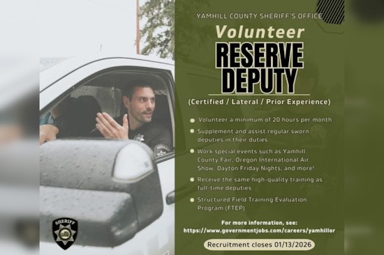 Yamhill County Sheriff's Office Seeks Volunteers for Enforcement Reserve Deputy Program