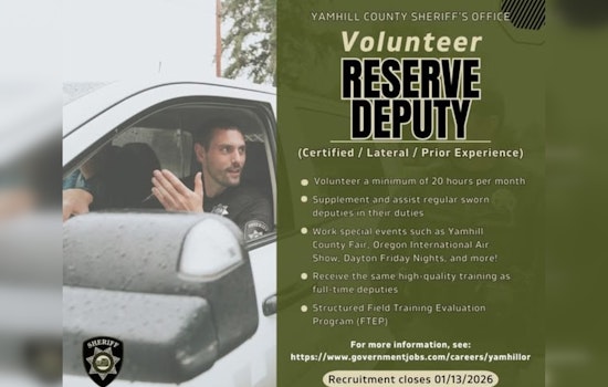 Yamhill County Sheriff's Office Seeks Volunteers for Enforcement Reserve Deputy Program