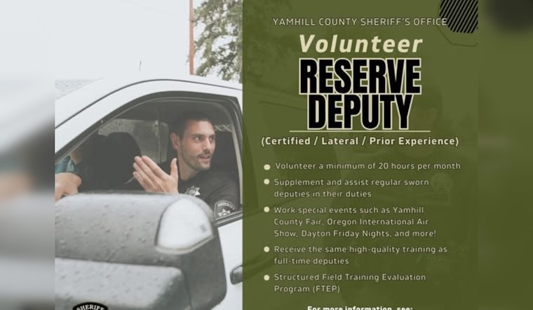 Yamhill County Sheriff's Office Seeks Volunteers for Enforcement Reserve Deputy Program