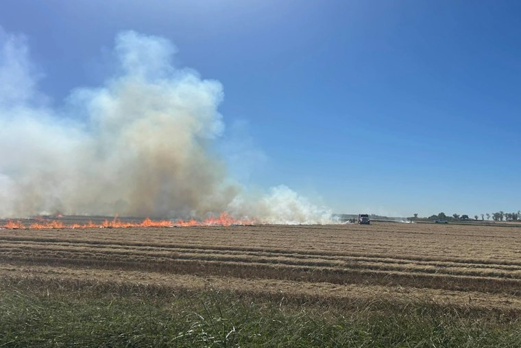 23-Acre Rice Field Fire Erupts Near Marysville