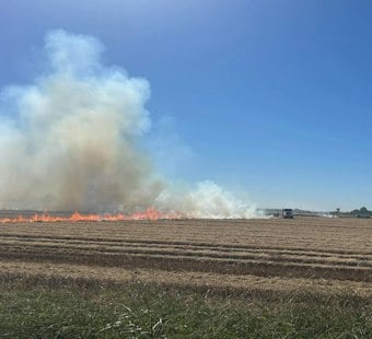 23-Acre Rice Field Fire Erupts Near Marysville