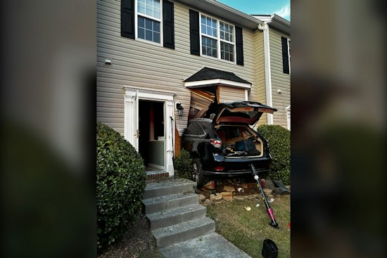 Apex Couple Crashes Car Into Their Own Townhome, Walks Away With Minor Injuries