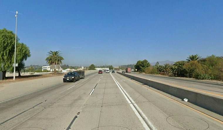 Box Truck Dangles Over I-5 in Mission Hills After Fiery Crash Hospitalizes Riders