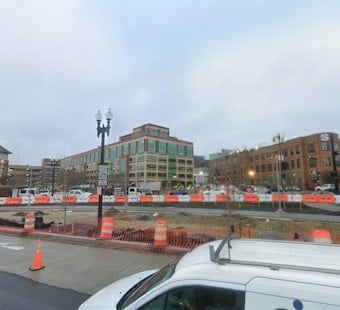 Bright-Red Curve Sculpture Honors Negro Leagues Pitcher at NoMa Plaza