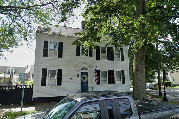 Car Wedges Into Bristol's 1751 Jeremiah Wilson House, Shreds Historic Lawn
