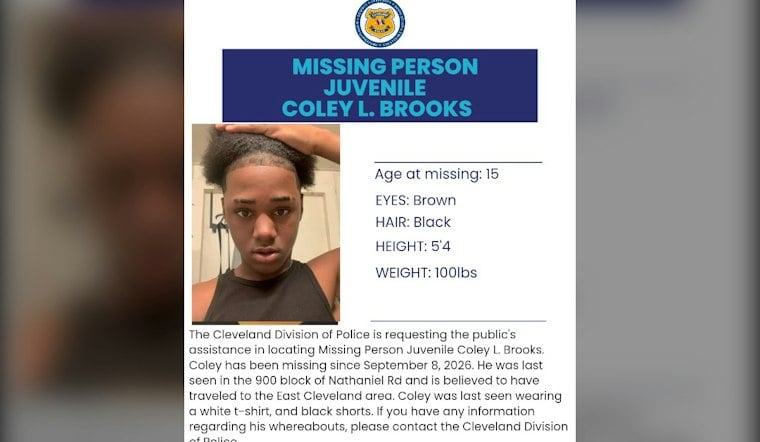 Cleveland Police Seek Help Finding Coley Brooks, Missing Since September