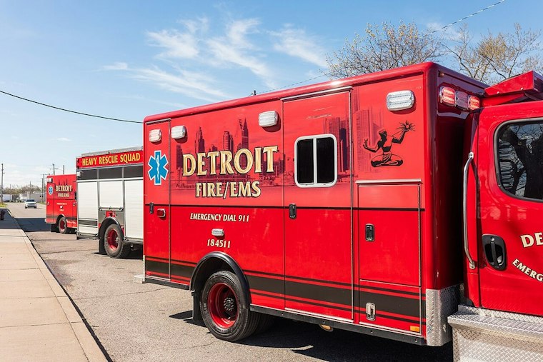 Detroit Firefighters Pull Woman From Plymouth Road Blaze Showing on Two Sides