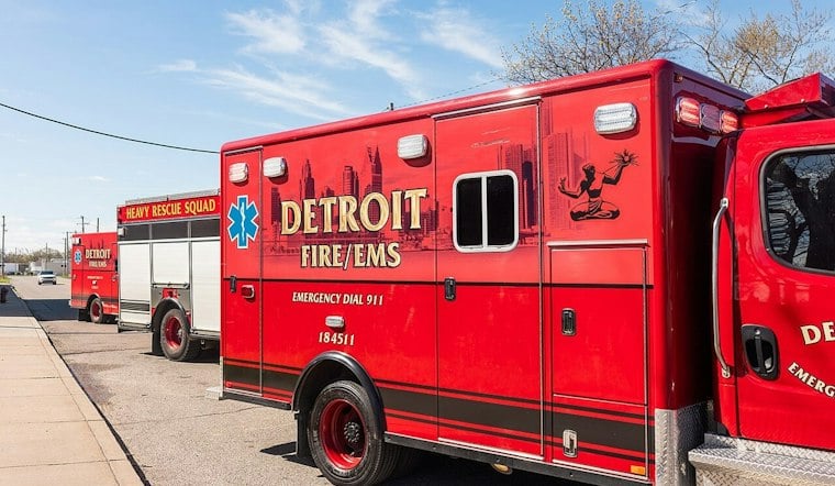 Detroit Firefighters Pull Woman From Plymouth Road Blaze Showing on Two Sides