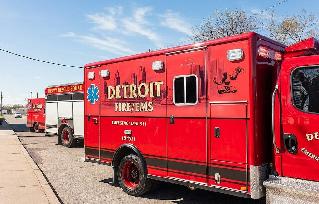 Detroit Firefighters Pull Woman From Plymouth Road Blaze Showing on Two Sides