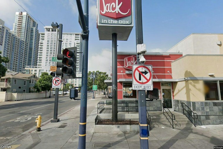 Downtown San Diego Jack in the Box Sprinklers Soak Customers, Warn 'The Clown Is Watching'