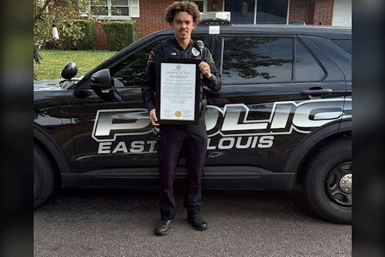East St. Louis Officer Jaylon Lee Honored for Burning-Vehicle Rescue
