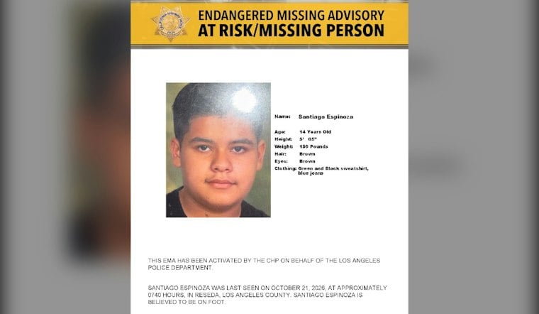 Endangered Missing Advisory Issued for Person Last Seen in Reseda