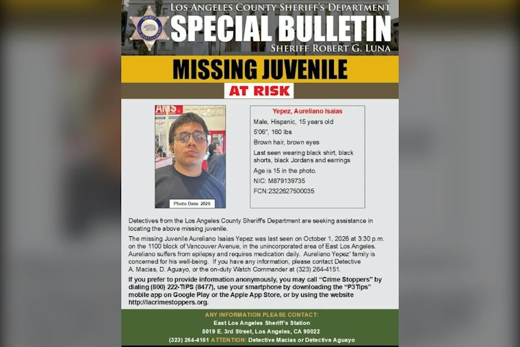 Epileptic East LA Teen, 15, Vanishes on Vancouver Avenue, Needs Daily Meds
