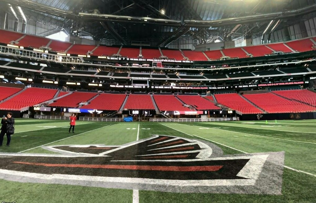 Falcons Paint Mercedes-Benz Stadium Red, Induct John Abraham Into Ring of Honor