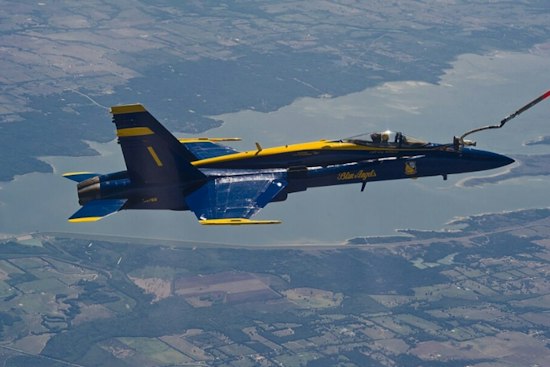 Fayetteville Firefighter Trades Fire Truck for Blue Angels Cockpit This Week
