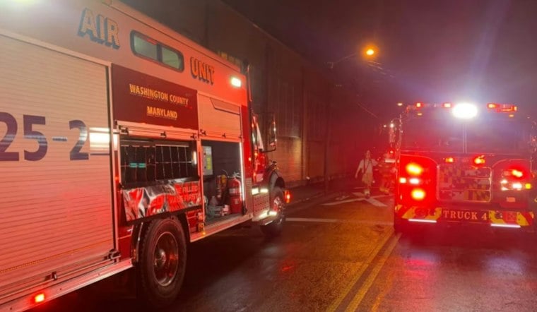 Hagerstown Duplex Fire Forces Ladder Rescue, Weather Grounds Medevac Chopper