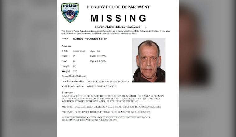 Hickory Silver Alert Issued for 66-Year-Old Driver