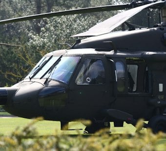 Influencer's Black Hawk Helicopter Turns Up Parked on Dirt Lot in South Las Vegas