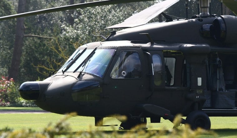 Influencer's Black Hawk Helicopter Turns Up Parked on Dirt Lot in South Las Vegas