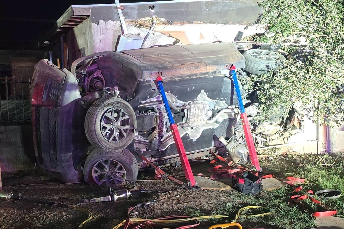 Jeep Rolls Off Eloy Road, Slams Into Home as Driver Fights for Life