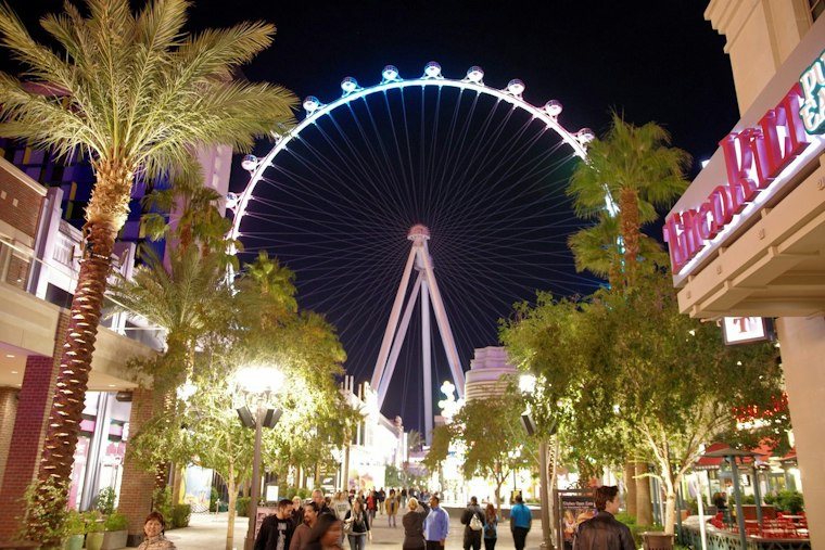 Las Vegas Sign, High Roller, Eiffel Tower Glow Teal for Alzheimer's Awareness