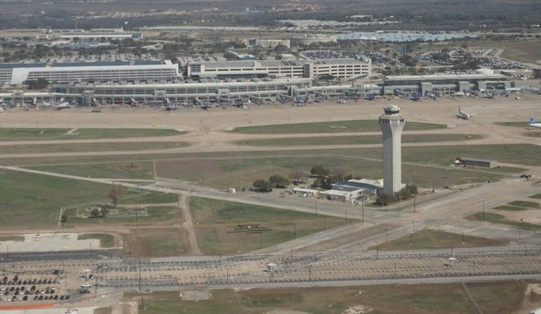 Mayor Watson Brings His Dog to Tour AUS Airport's New Gates and Pet Relief Area