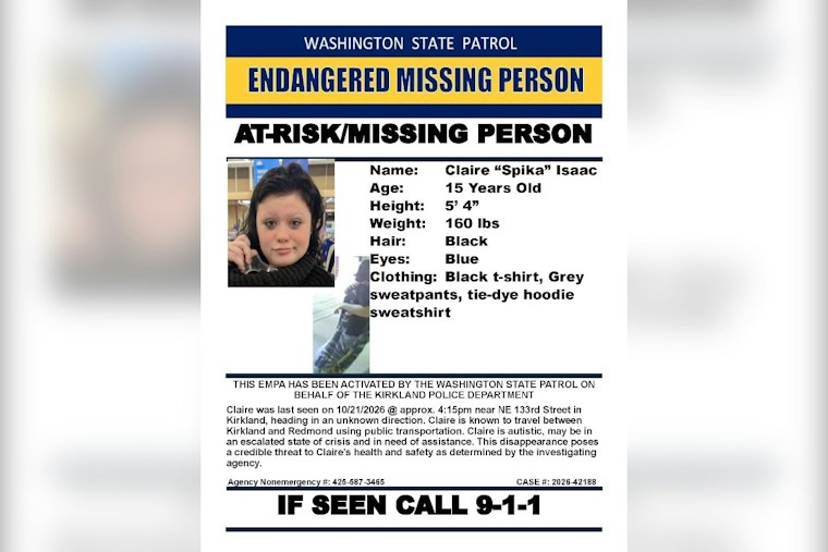 Missing Person Isaac Identified in Kirkland Alert