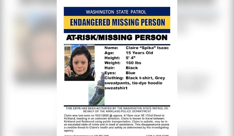 Missing Person Isaac Identified in Kirkland Alert