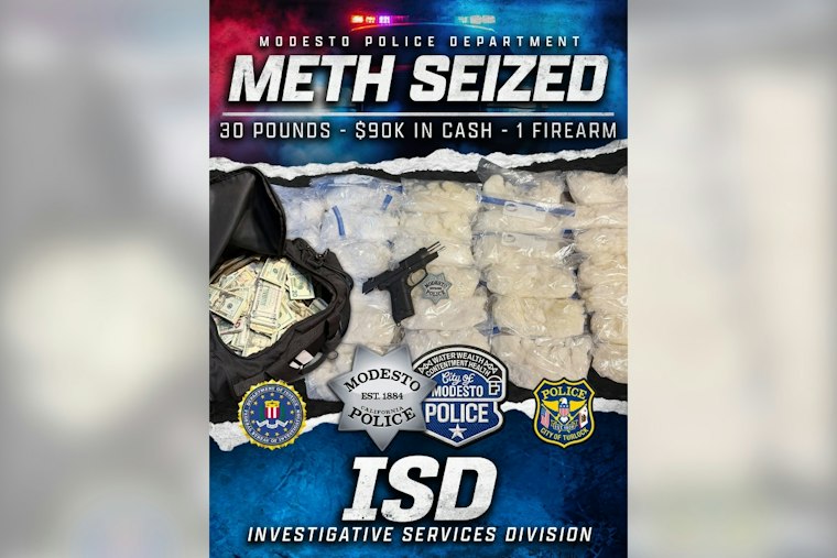 Modesto Drug Raid Nets 30 Pounds of Meth, $90K Cash, Arrest
