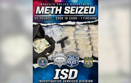 Modesto Drug Raid Nets 30 Pounds of Meth, $90K Cash, Arrest