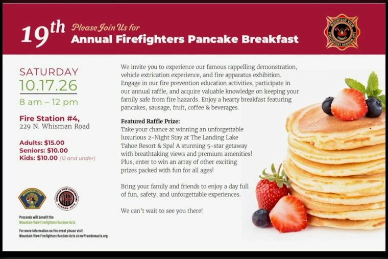 Mountain View Firefighters Flip Pancakes, Raffle Tahoe Resort Stay This Saturday