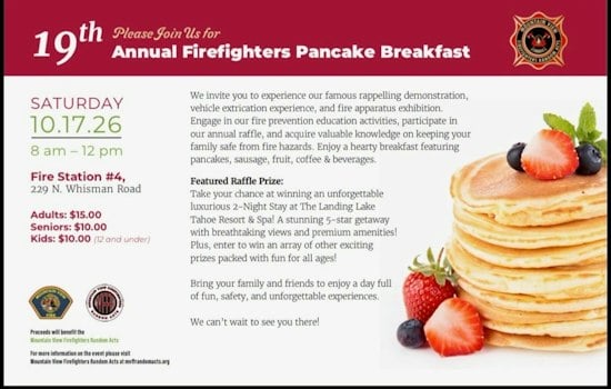 Mountain View Firefighters Flip Pancakes, Raffle Tahoe Resort Stay This Saturday