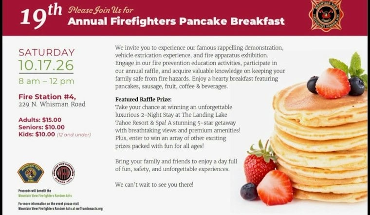 Mountain View Firefighters Flip Pancakes, Raffle Tahoe Resort Stay This Saturday