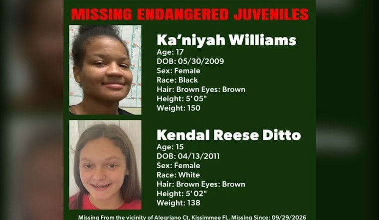 Osceola Deputies Search for Two Missing Teen Girls Feared to Be in Danger