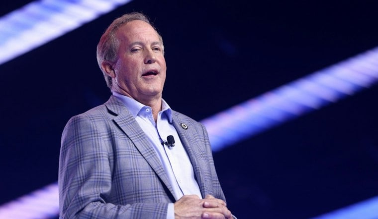 Paxton Hits San Antonio With Cost-Of-Living Pitch as Democrats Protest Outside