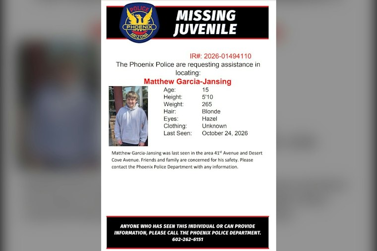 Phoenix Police Seek Help Finding 15-Year-Old Matthew Garcia-Jansing