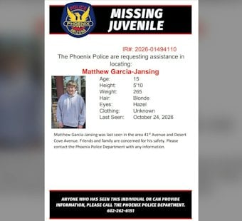 Phoenix Police Seek Help Finding 15-Year-Old Matthew Garcia-Jansing
